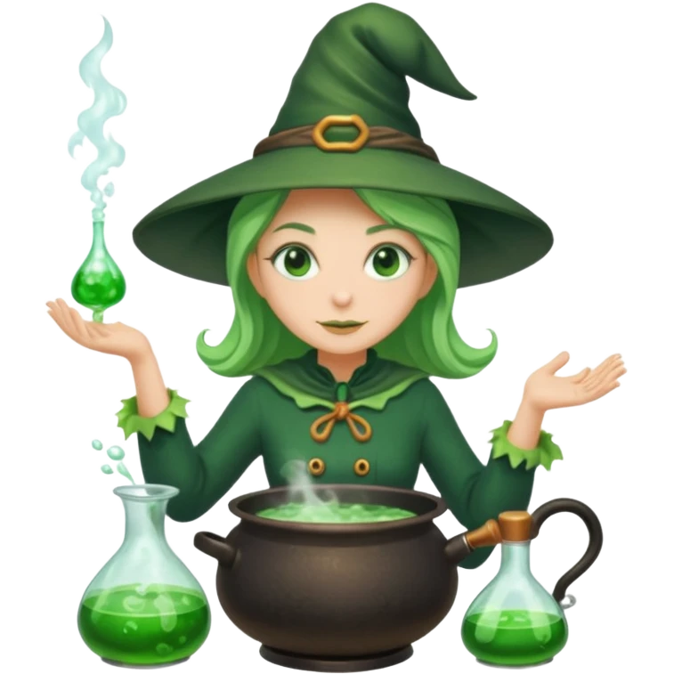 green witch cooking potion emoji