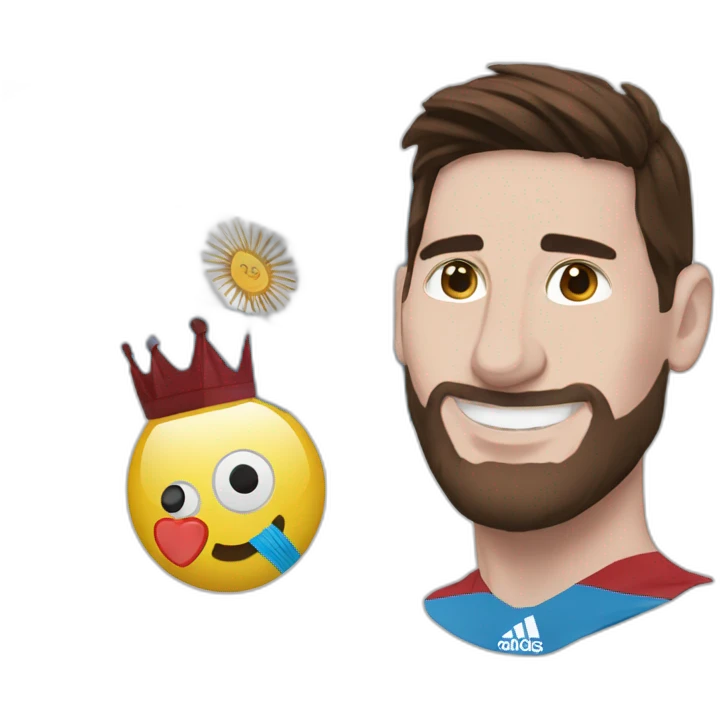 messi beside the argentina flag emoji