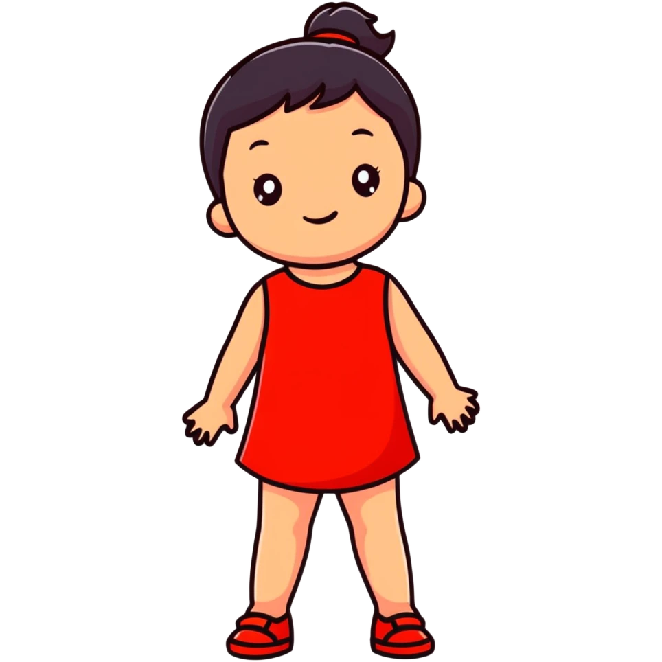 adorable child in a bright red dress emoji