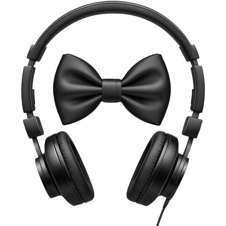 Headphone with a bow emoji