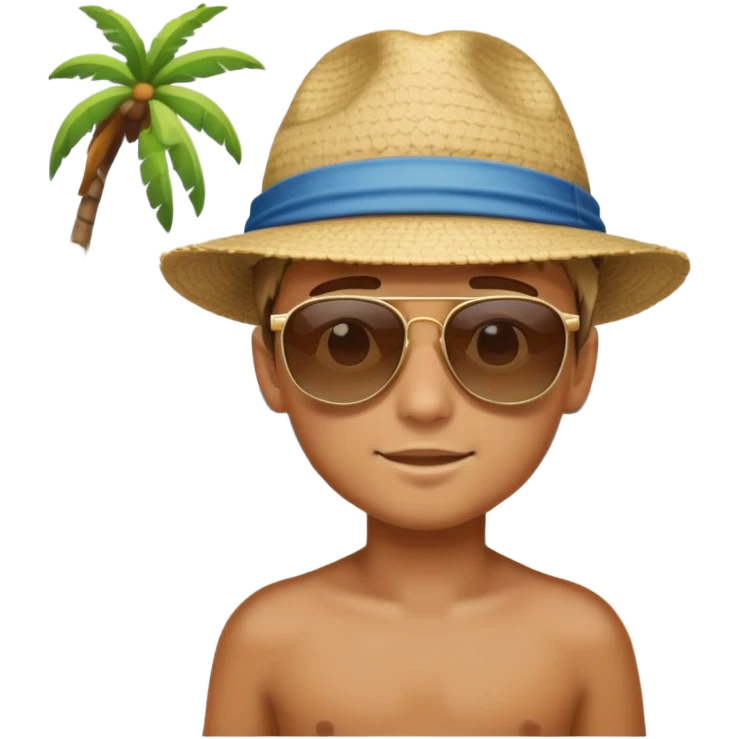 A boy at the beach  emoji