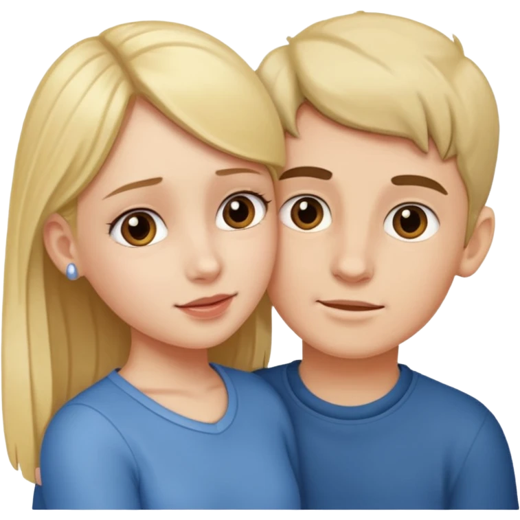 A girl holding an boys ear tightly emoji