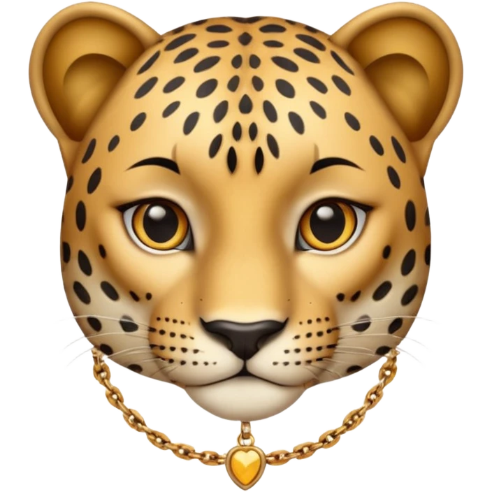 leopard wearing necklace and T-shirt emoji