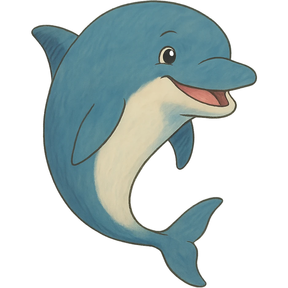 dolphin with a friendly smile emoji