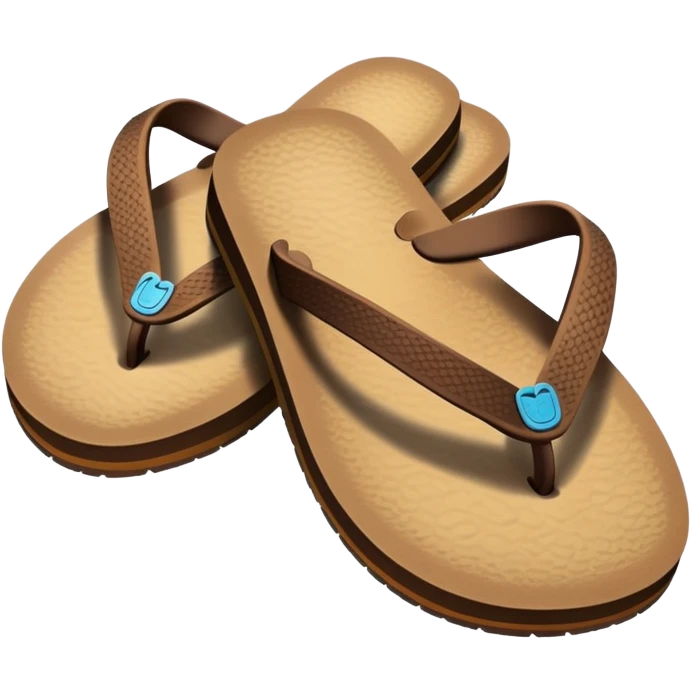brown beach flip flops with thong straps emoji