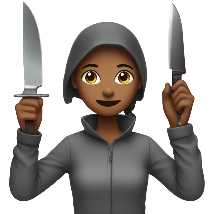 A girl with a knife in her hand emoji