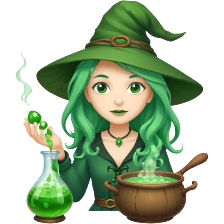 green witch cooking potion emoji