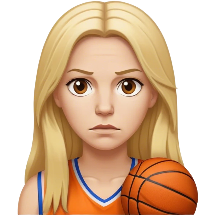 white female basketball head coach with long blonde hair  emoji