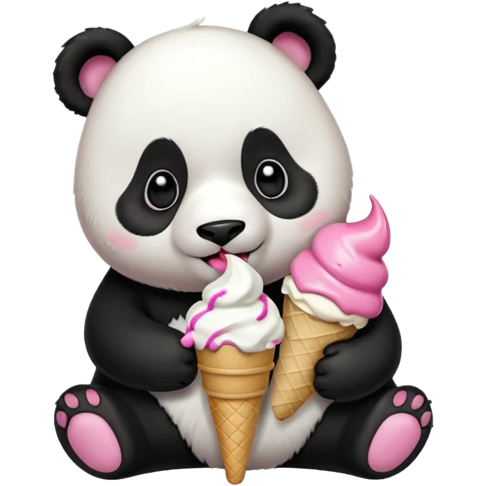 Panda eating ice cream emoji