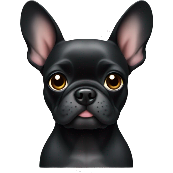 A cute black frenchie dog  emoji