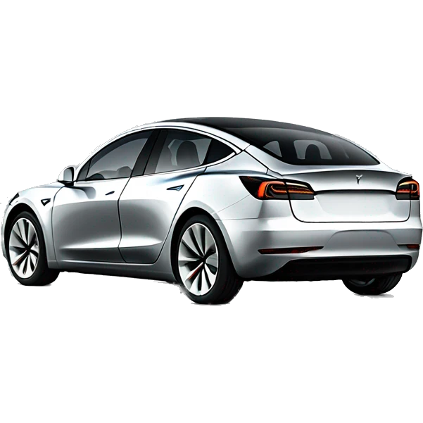 Emoji of Tesla model 3 in silver emoji