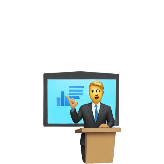 a presenter presenting data  emoji