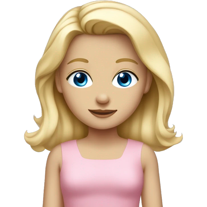 blonde girl with the blue eyes in the pink dress emoji