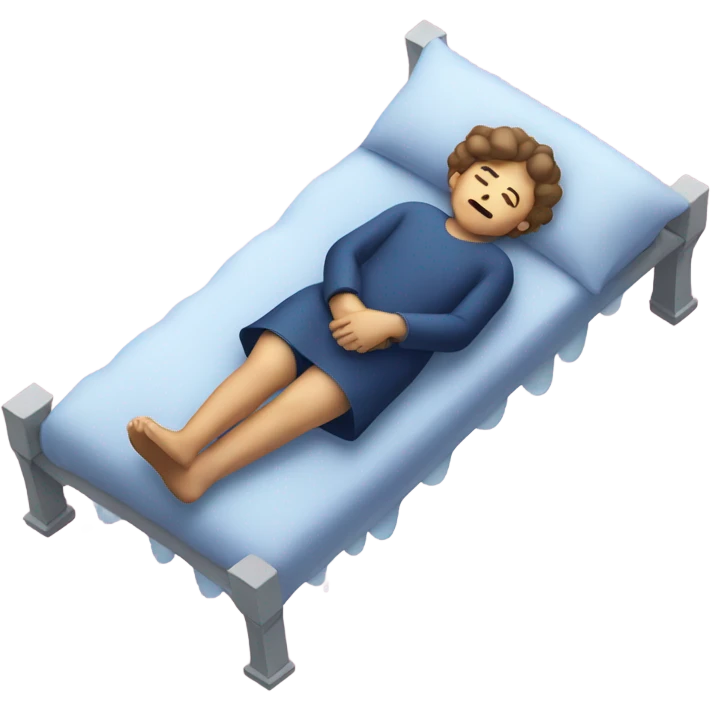 person passed out with heart bubbles around them emoji