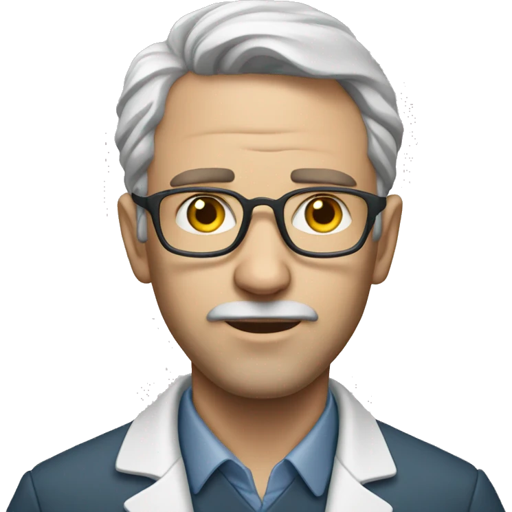 science serious white man emoji