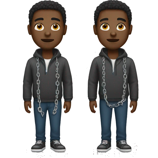 black man with broken chains emoji