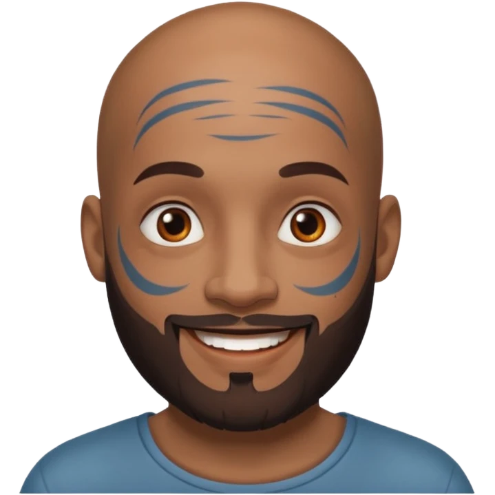 bald bearded man with face tattoo emoji