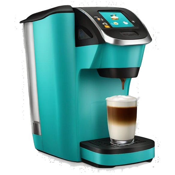 Realistic turquoise keurig coffee machine  emoji