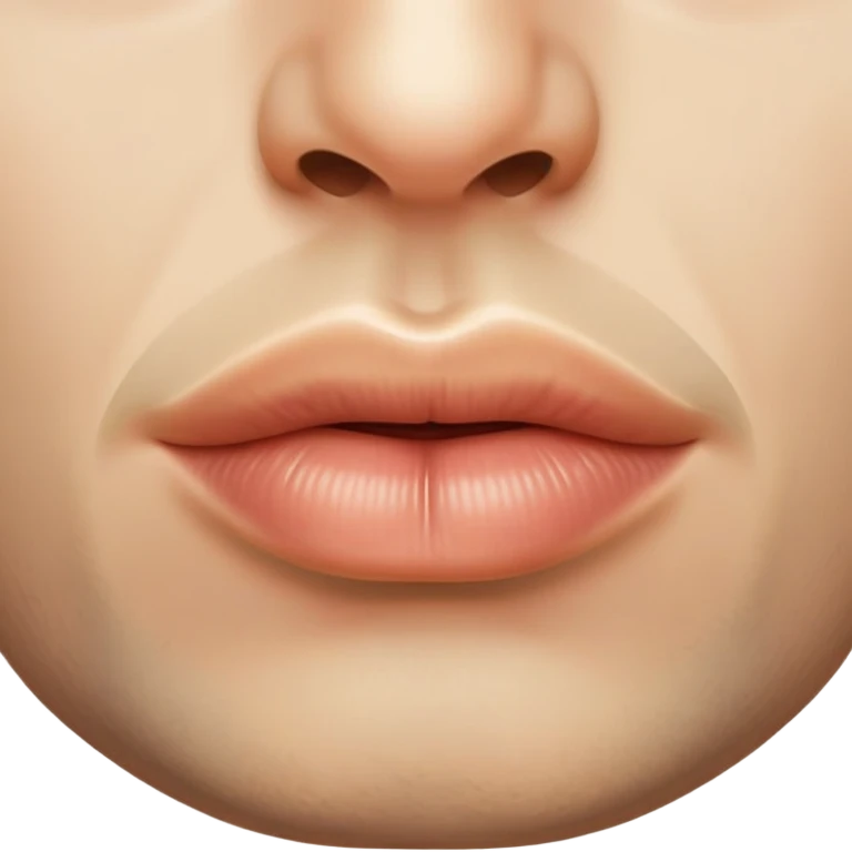 man's lips with short beard, close-up of mouth area between nose and neck emoji