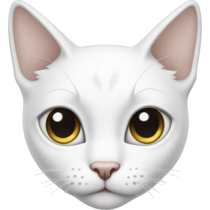 White cat with a black forehead and ears emoji