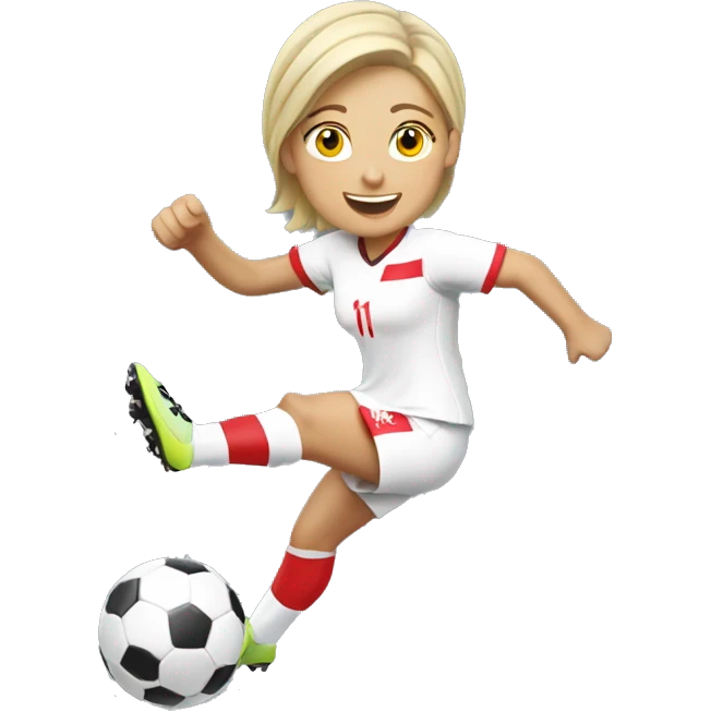 Poland female soccer player jumping emoji
