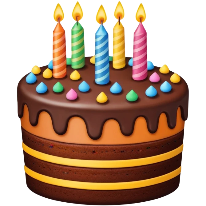 a big chocolate birthday cake emoji