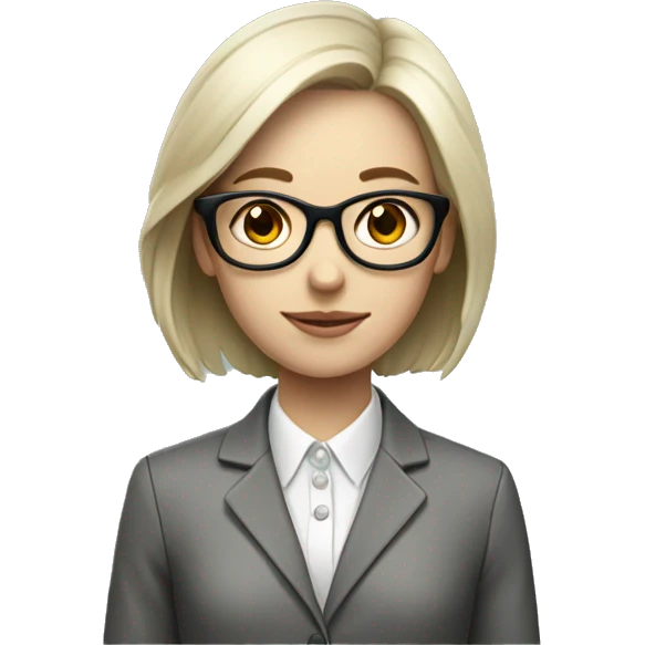 a girl with white skin, in an office jacket and glasses emoji
