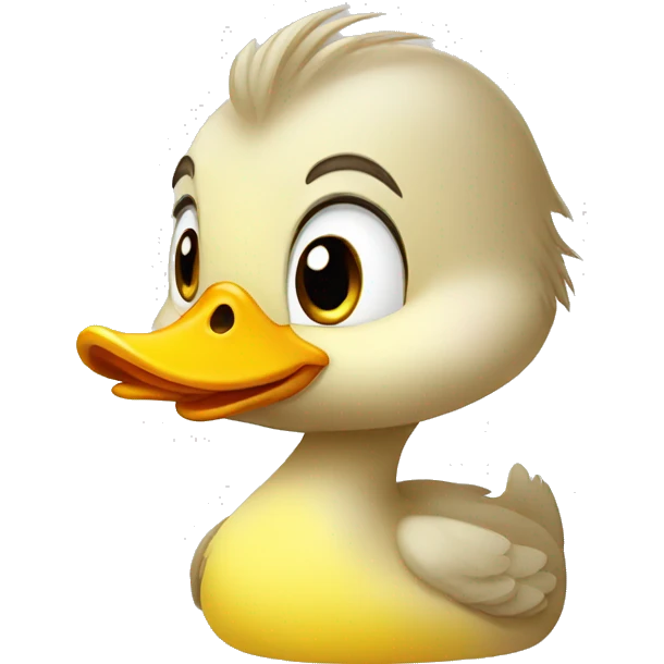 face of a yellow duckling in cartoon style emoji