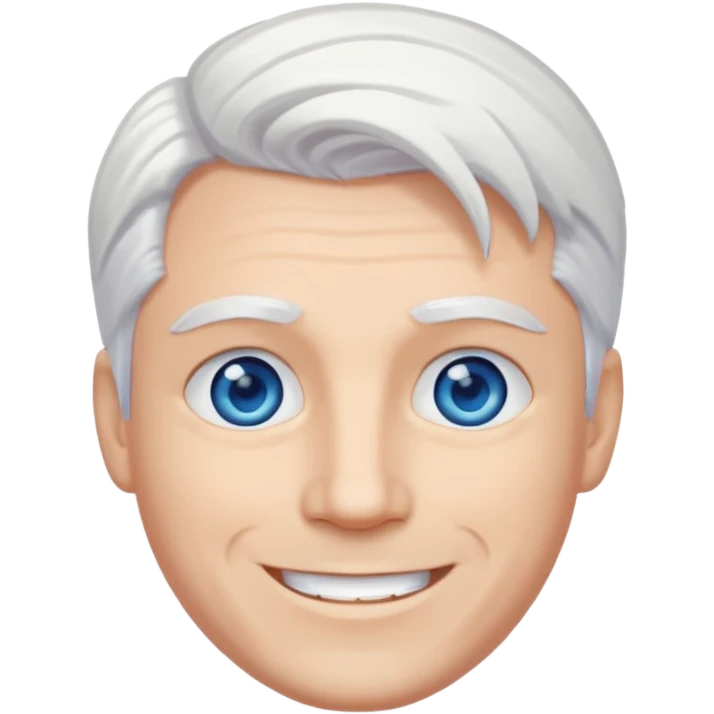A guy with white hair and blue eyes emoji