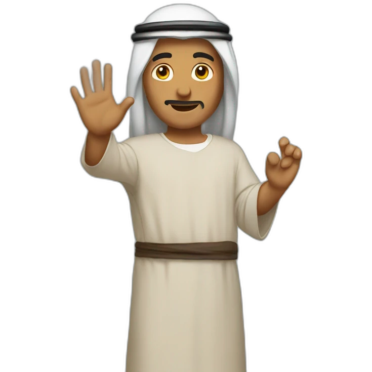 Arab with raised hand emoji