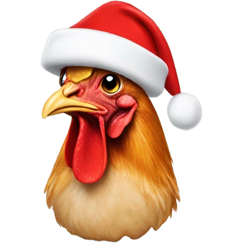 Chicken nuggets with Santa hat emoji