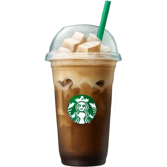 Starbuck ice coffee with ice cubes emoji