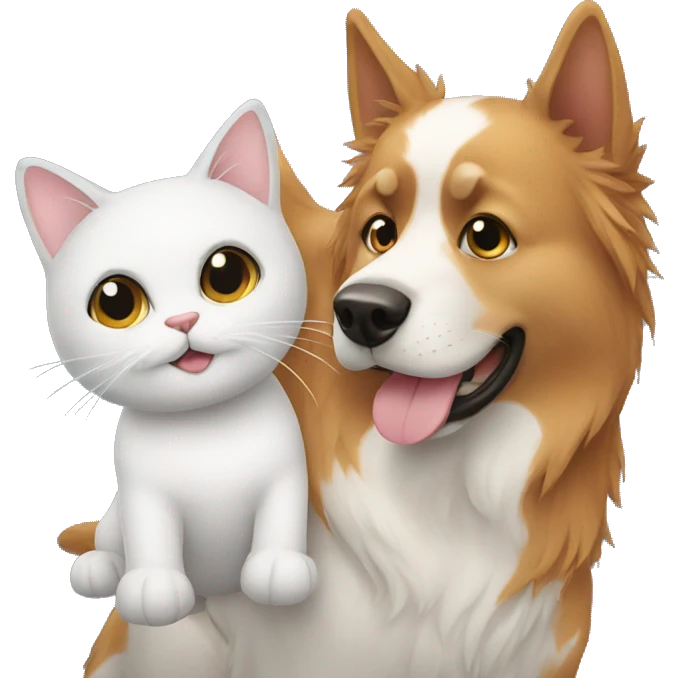 Dog with cat emoji