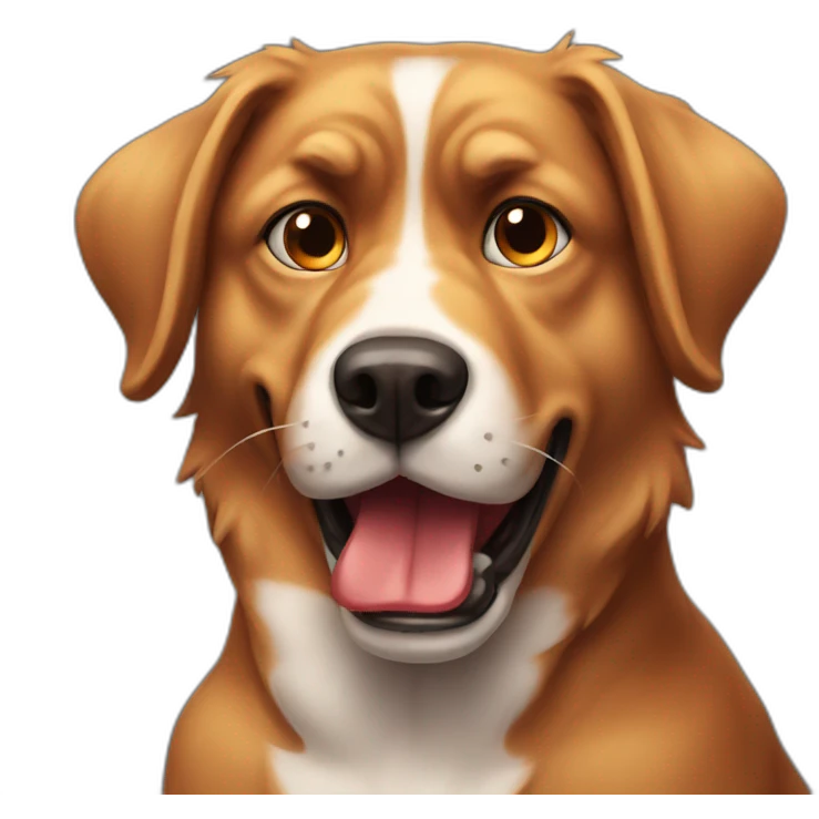 Dog in an angry mood being red emoji