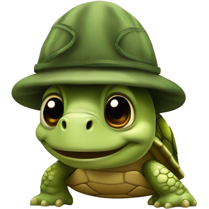 Turtle with army hat  emoji