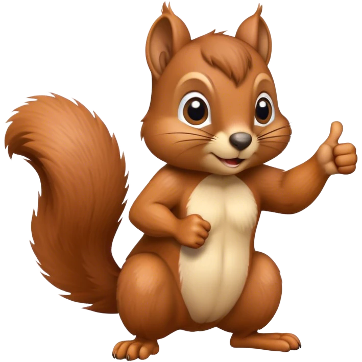 Squirrel giving a thumbs down emoji