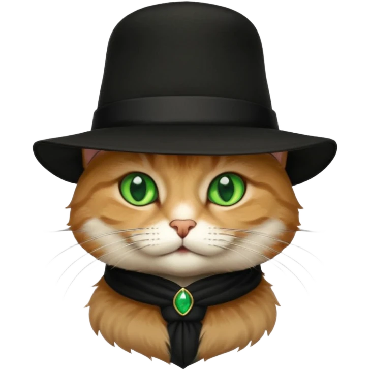 검은 모자를 쓰고있는 신사 고양이 emoji