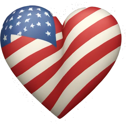 A heart with the American flag pattern  emoji