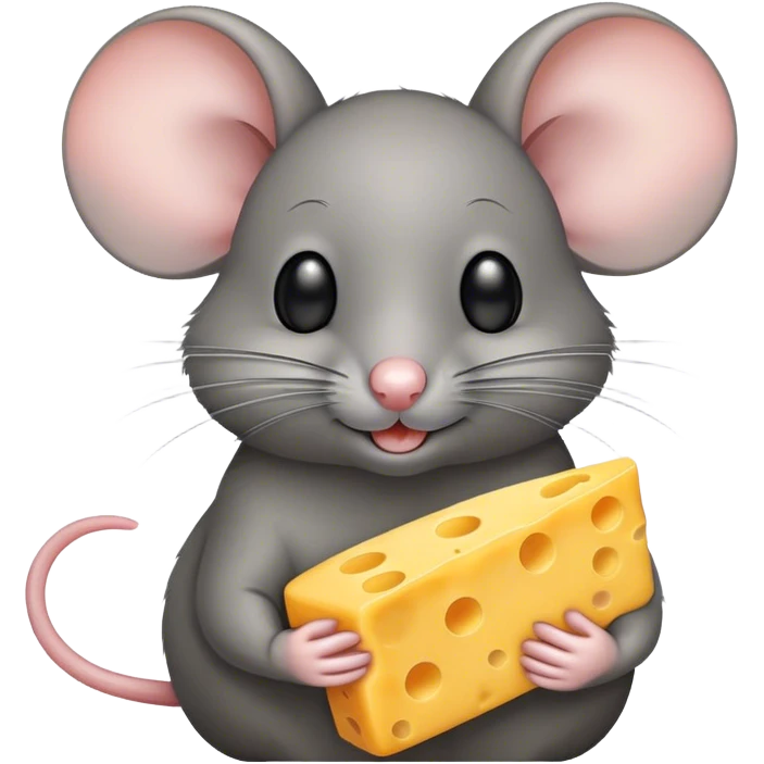 mouse holding cheese emoji