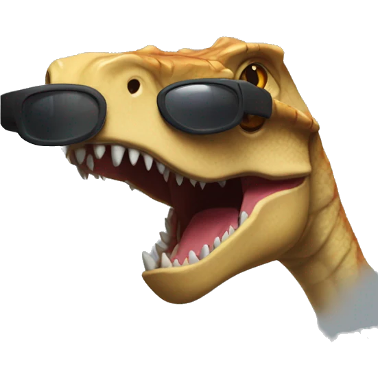 jurassic park raptor smiling with pixel sunglasses emoji
