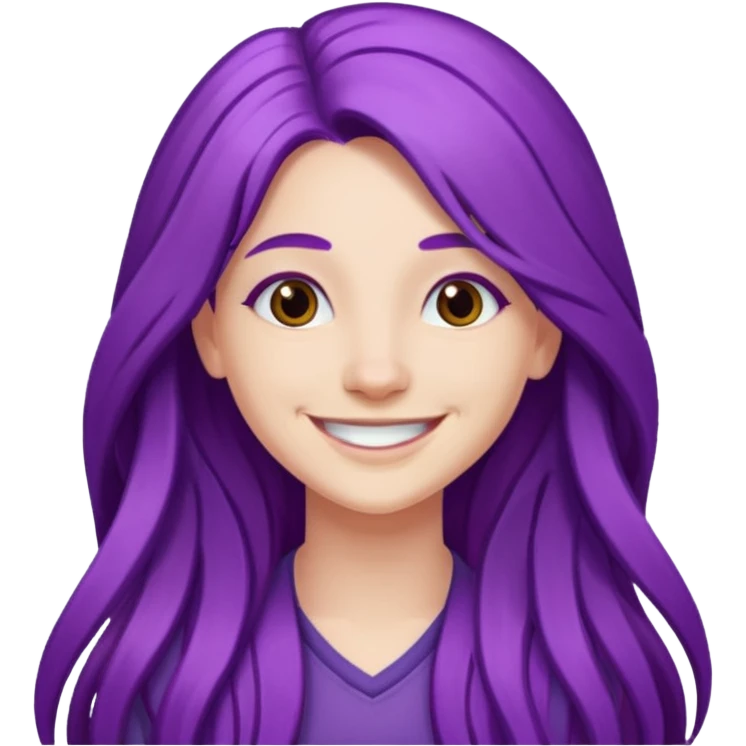 LaurenZside with long purple hair emoji