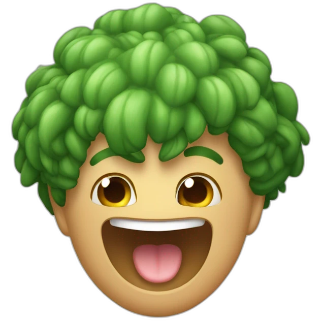 Crea un emoji con la cara de una rana saltando de alegria emoji