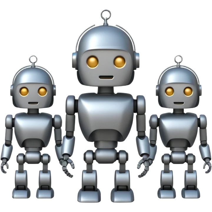 회색철로봇같은 사람 3명인데 몸이 종 모양인 emoji