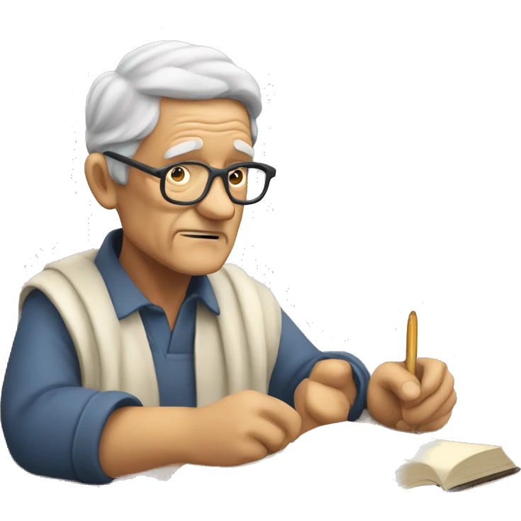 old person studying emoji