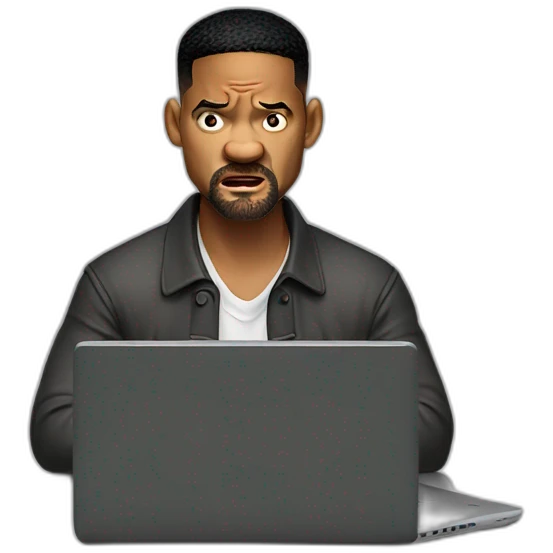 will smith angry behind is laptop emoji