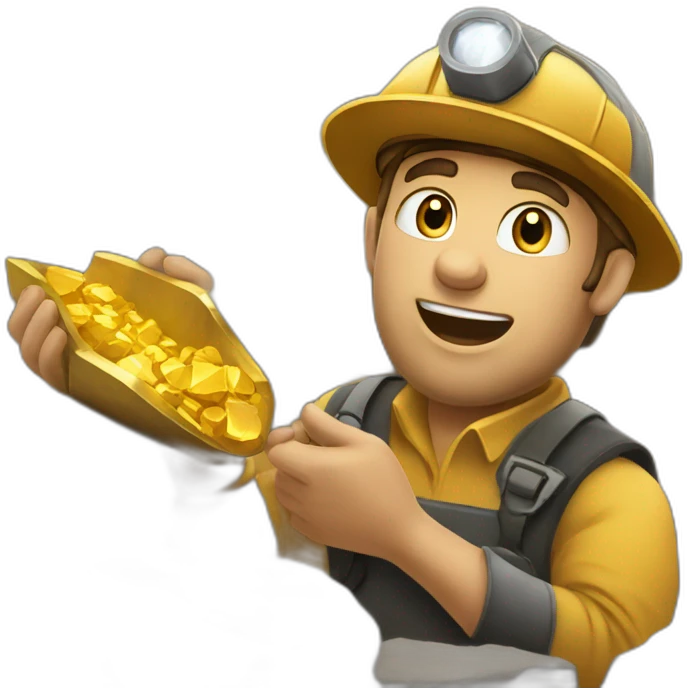 gold mining at the mine emoji