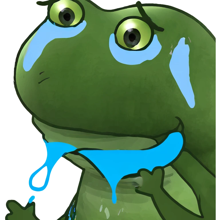 A sad red Elmo puppet with teardrops emoji