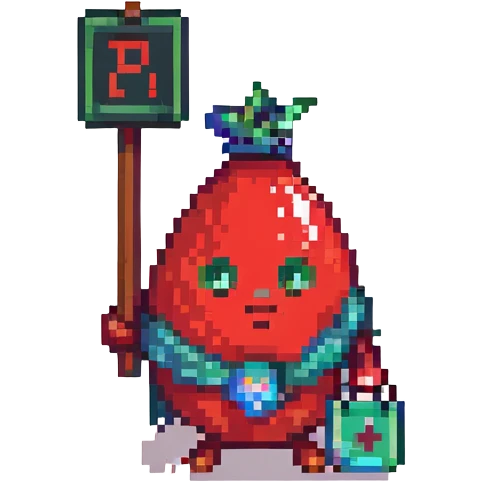 blood drop character holding a BRB sign emoji