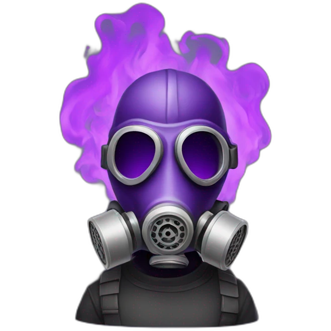 gas mask guy with purple fire emoji