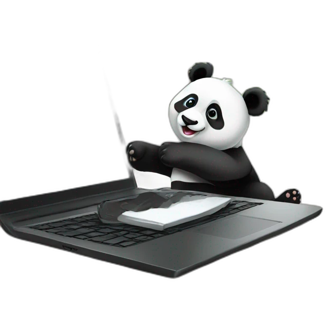 panda and laptop emoji